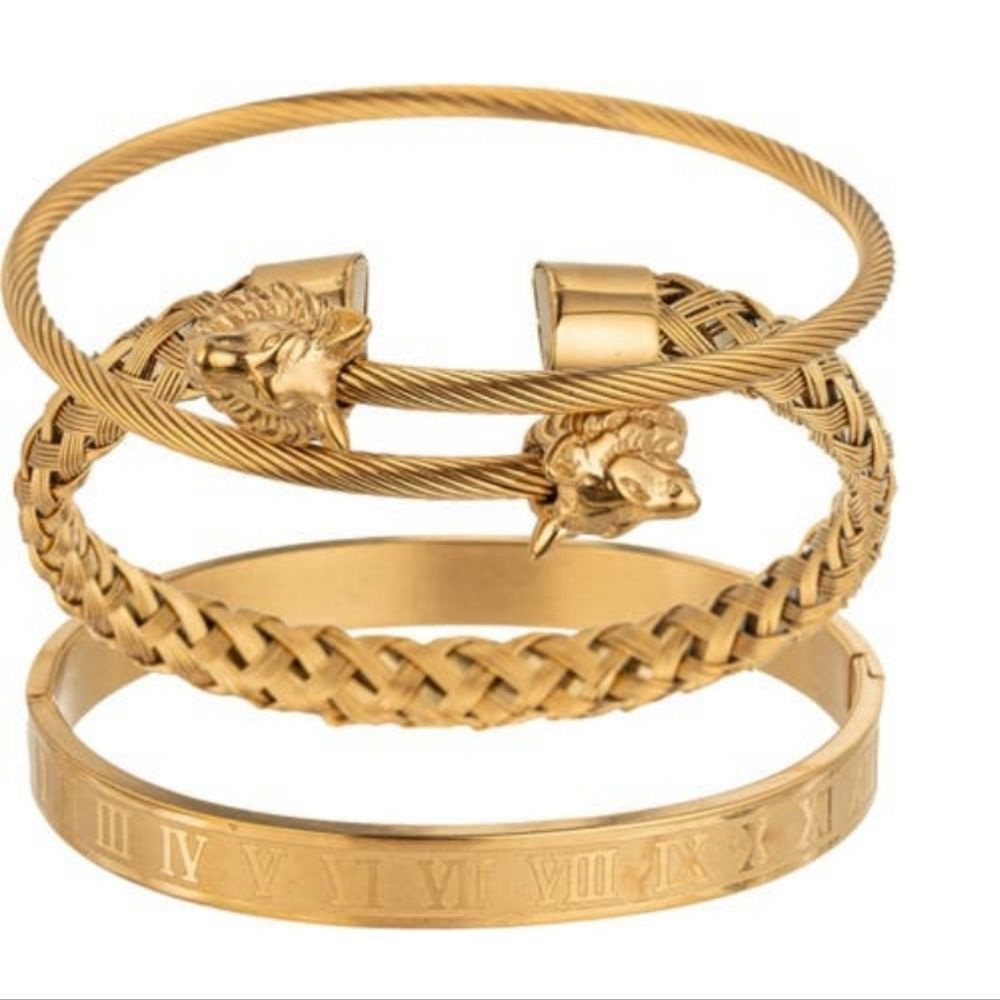 Eye Candy Numeral Lion 3-PC Bracelet Set